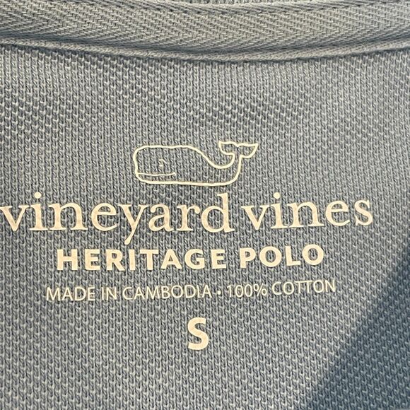 ~ Vineyard Vines Small Heritage Polo Shirt Light Blue Short Sleeves Whale Cotton - Picture 4 of 13